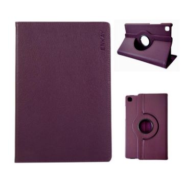 Samsung Galaxy Tab A7 Lite 8.7 ENKAY 360 Rotation Leather Case Purple - 1