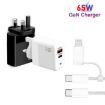 PD41 GaN PD 45W USB Charger + USB-C/8 Pin Cable for iPhone, UK Plug - 3