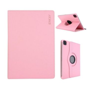 iPad Pro 13 2024 ENKAY Pink 360 Rotation Leather Tablet Case - 1
