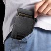 Suteni Black Denim Pattern Card Box with Automatic Button Pop-Out - 4
