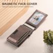 Suteni Brown Denim Pattern Card Box with Automatic Button Pop-Out - 5