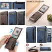 Suteni Brown Denim Pattern Card Box with Automatic Button Pop-Out - 6