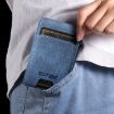 Suteni Blue Denim Pattern Card Box with Automatic Button Pop-Out - 4
