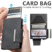 Suteni Black Denim Card Box with Buckle Button - Auto Pop Out Feature - 2