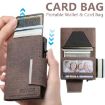 Suteni Brown Denim Buckle Button Card Box - Automatic Pop Out Feature - 2