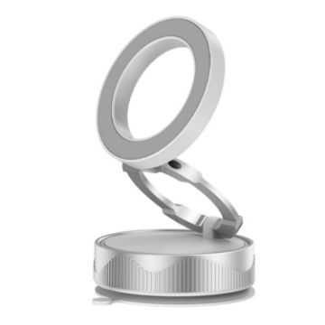X28 Magnetic Car Phone Holder - 360 Rotating Suction Mount (White) - 1