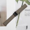 20mm Gray Lychee Texture Leather Watch Band with Black Turtle Buckle - 4