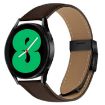 20mm Black Turtle Back Buckle Leather Watch Band - Coffee Color - 1