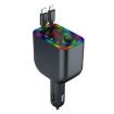 Y4 Retractable Cable Car Charger & Bluetooth MP3 Player - Fast Charging - 1
