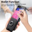 Samsung Galaxy Z Flip6 5G Twill Fabric Card Bag Ring Case (Black) - 6