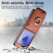 Samsung Galaxy Z Flip5 5G Brown Twill Fabric Card Bag Ring Case - 4