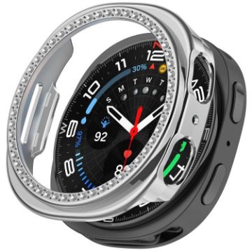Samsung Galaxy Watch 8 40mm Diamond PC Case, Electroplated Silver - 1
