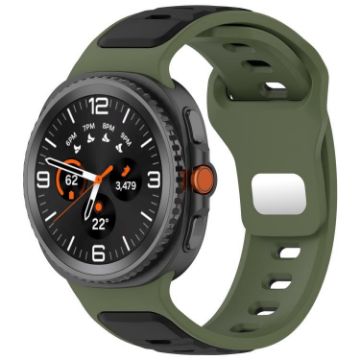 Samsung Galaxy Watch 8 40/44mm Two Color Silicone Band Army Green - 1