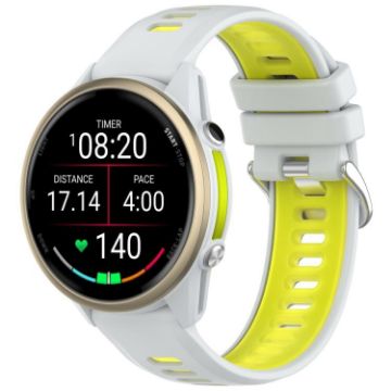 Garmin Forerunner 970 Two Color Silicone Watch Band White/Lime Green - 1