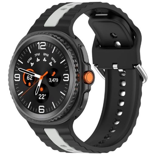 Samsung Galaxy Watch 8 40mm/44mm Black Gray Silicone Band - 1