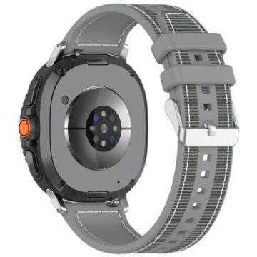Samsung Galaxy Watch 8 40mm/44mm Gray Nylon Braid Silicone Band - 1