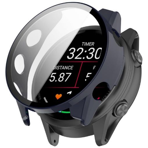 Garmin Forerunner 570 42mm Ink Blue Tempered Film PC Watch Case - 1
