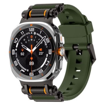 Samsung Galaxy Watch Ultra 47mm Black Green Silicone Band - 1