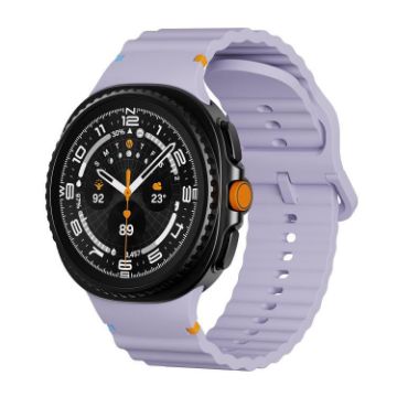 Samsung Galaxy Watch 8 40mm/44mm Purple Silicone Band Wavy Grain - 1