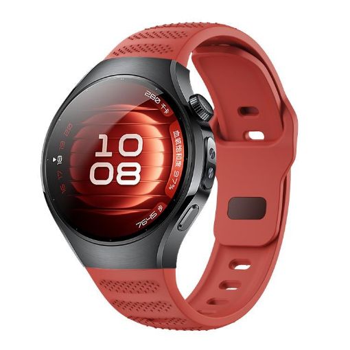 Huawei Watch 5 46mm Red Dot Texture Silicone Band Reverse Buckle - 1
