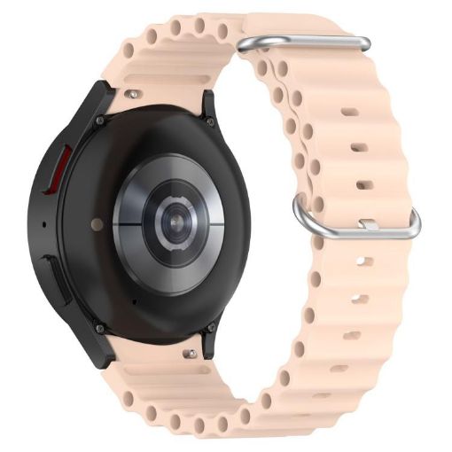 Samsung Galaxy Watch 7 40/44mm Light Pink Silicone Band Marine Silver Buckle - 1