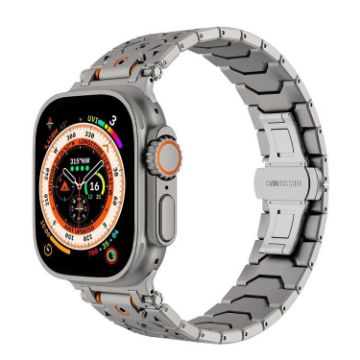 Octagonal Stainless Steel Watch for Apple Watch 44/45/46/49mm (Titanium) - 1
