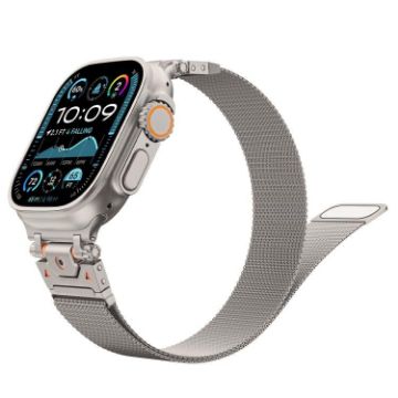 Milanese Steel Magnetic Watch Band for Apple Watch 46/49/45/44mm Titanium - 1