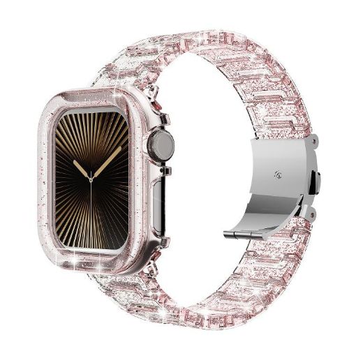 Apple Watch Series 10 46mm Chameleon Case & Resin Band (Pink) - 1