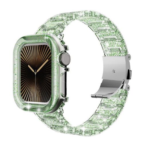 Apple Watch 40mm/41mm Chameleon PC Case Epoxy Resin Band Green - 1