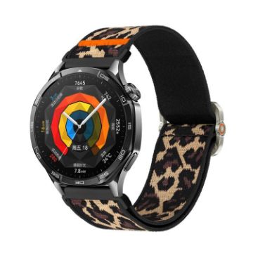 Universal 20mm Mechanical Drip Elastic Nylon Watch Band - Classic Leopard - 1