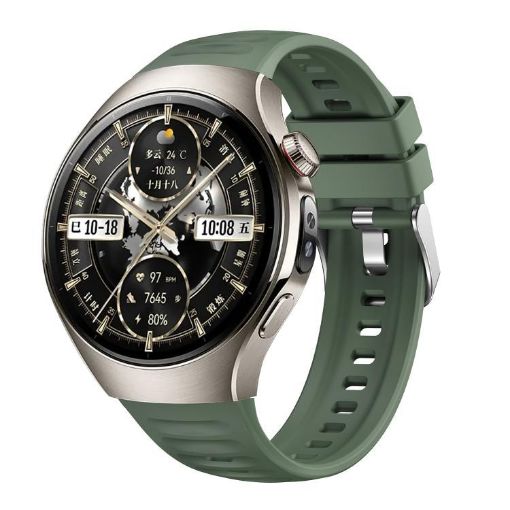 Huawei Watch 5 46mm Green Corrugated Silicone Band - 1