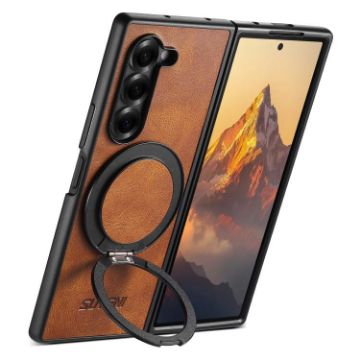 Samsung Galaxy Z Fold6 Suteni G3 MagSafe 360 Rotation Brown Case - 1
