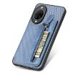 Huawei nova 14 Blue Carbon Fiber Flip Zipper Wallet Phone Case - 5