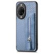 Huawei nova 14 Pro Blue Carbon Fiber Flip Zipper Wallet Phone Case - 2