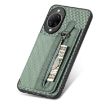 Huawei nova 14 Pro Green Carbon Fiber Flip Zipper Wallet Phone Case - 5