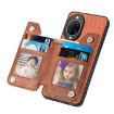 Huawei nova 14 Pro Brown Carbon Fiber Flip Zipper Wallet Case - 4