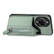 Huawei nova 14 Ultra Green Carbon Fiber Flip Zipper Wallet Case - 3