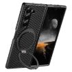 Samsung Galaxy Z Fold7 5G Carbon Fiber Leather MagSafe Case Black - 1