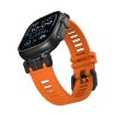 Apple Watch Band 46/49/45/44mm H016 Twill Texture TPU Black Orange - 4
