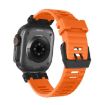 Apple Watch Band 46/49/45/44mm H016 Twill Texture TPU Black Orange - 6