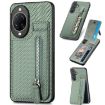 Huawei nova 14 Pro Green Carbon Fiber Flip Zipper Phone Case - 1