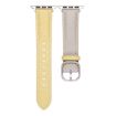 Genuine Leather Watch Band for Apple Watch 46/49/45/44mm - Trench Gray Yellow - 2