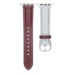 Genuine Leather Watch Band for Apple Watch 46/49/45/44mm - Misty Blue Burgundy - 2