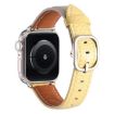 Genuine Leather Watch Band for Apple Watch 42/41/40/38mm - Trench Gray Yellow - 3