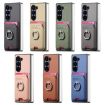 Samsung Galaxy Z Fold5 5G Pink Twill Fabric Card Bag Ring Case - 8