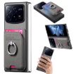 Xiaomi Mix Fold 4 Gray Twill Fabric Card Bag Ring Magnetic Phone Case - 1