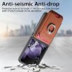 Xiaomi Mix Flip Brown Twill Fabric Card Bag Ring Magnetic Phone Case - 4