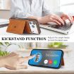 iPhone 17 Pro Max Kalebol Magnetic Card Bag MagSafe Leather Case Brown - 5