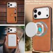 iPhone 17 Pro Max Kalebol Magnetic Card Bag MagSafe Leather Case Brown - 7