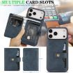 iPhone 17 Pro Max Kalebol Magnetic Card Bag MagSafe Leather Case Blue - 4
